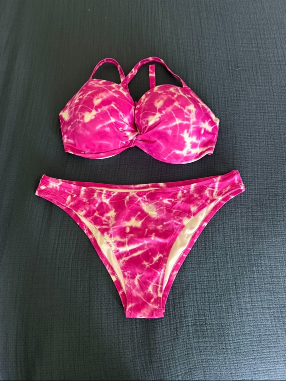 Fuchsia Tie-Dye Bikini Set